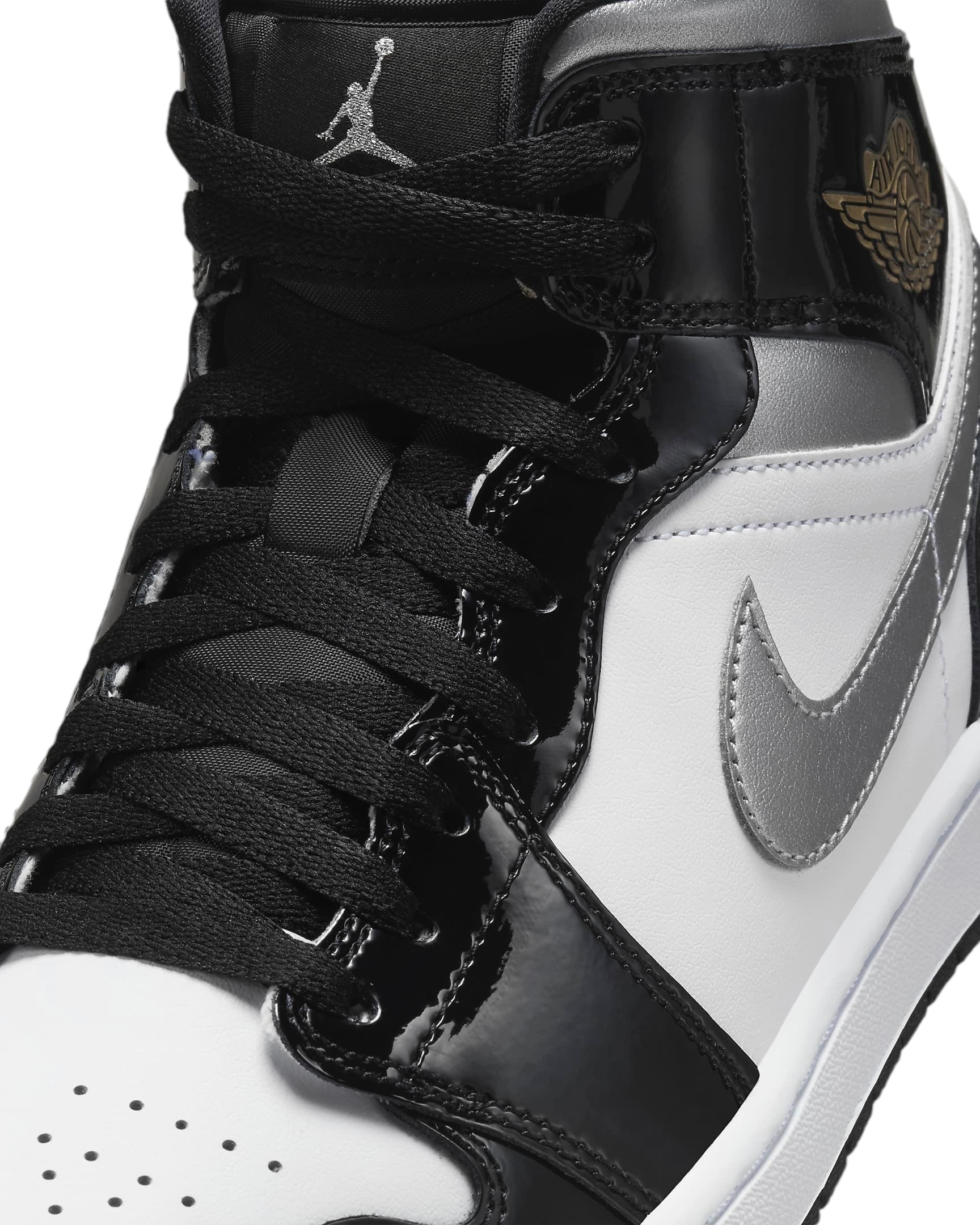 Jordan 1 Mid Patent Metallic Silver