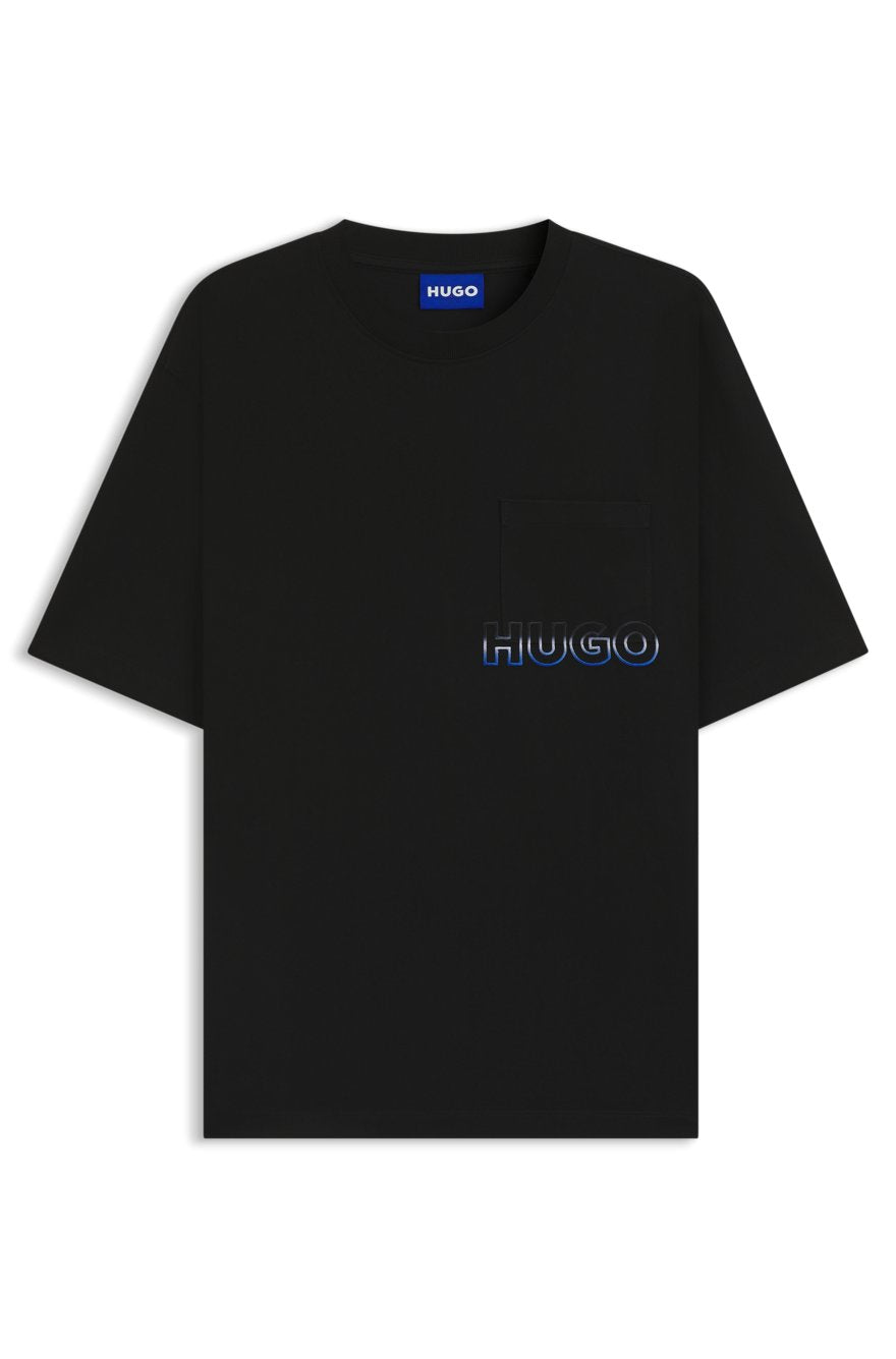 Hugo Cotton Knit T-Shirt | Black