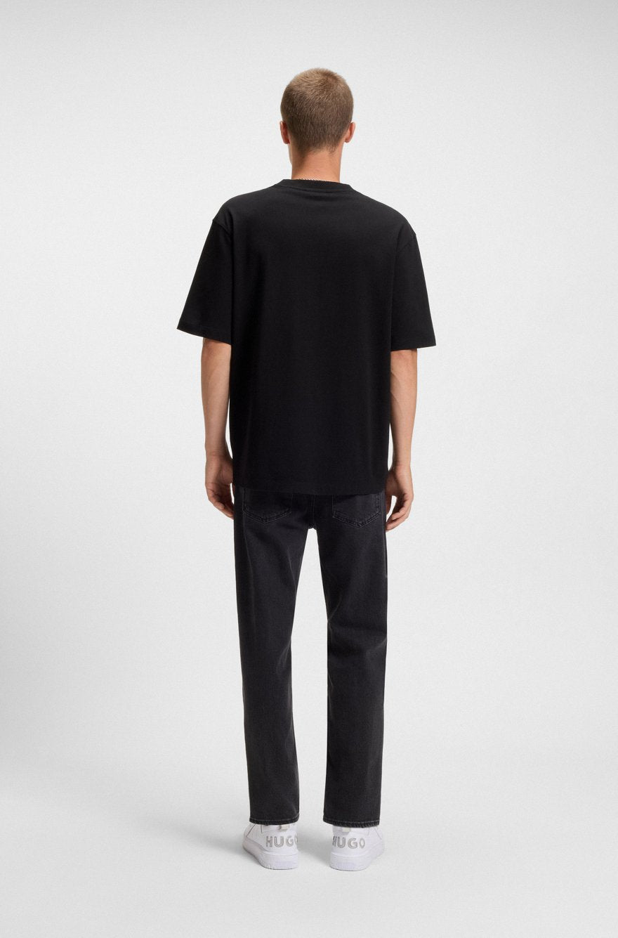 Hugo Cotton Knit T-Shirt | Black