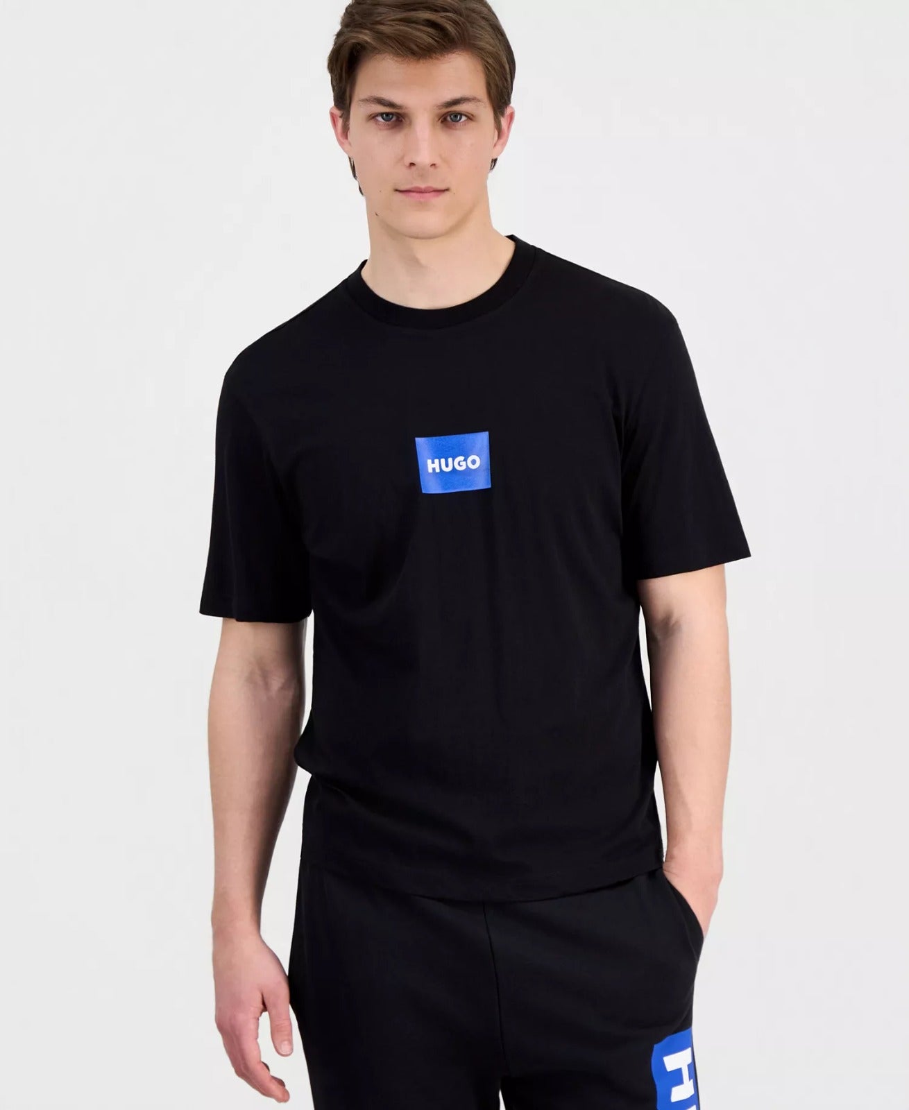 Hugo Cotton Knit T-Shirt | Black